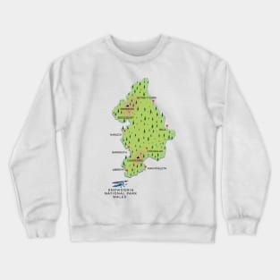 Snowdonia national park map Crewneck Sweatshirt